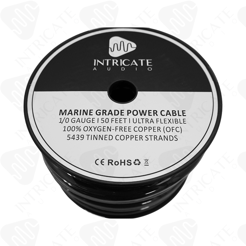 Intricate Audio 1/0 OFC Tinned Power Wire - 50 Feet (Black)