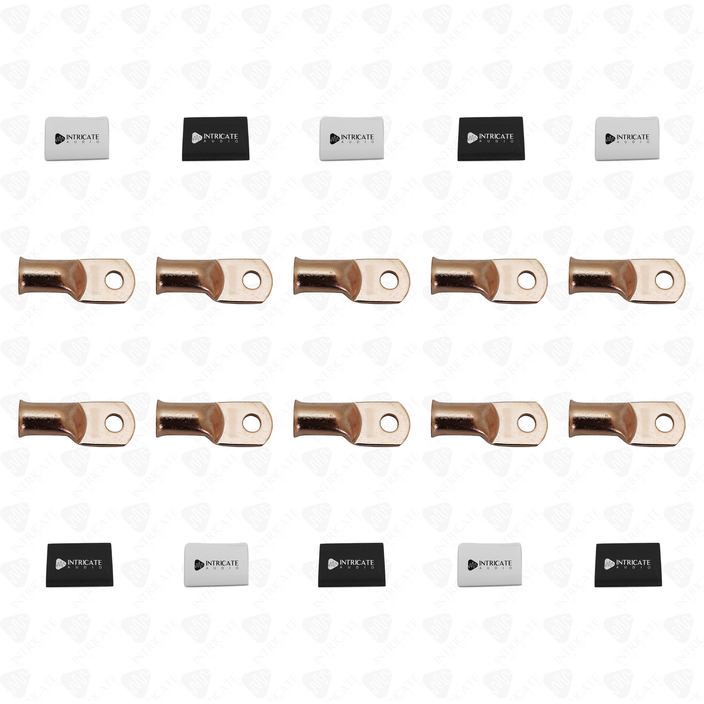 Intricate Audio 1/0 Copper Lug Ring Terminals + Heat Shrink Combo (10 Pack)