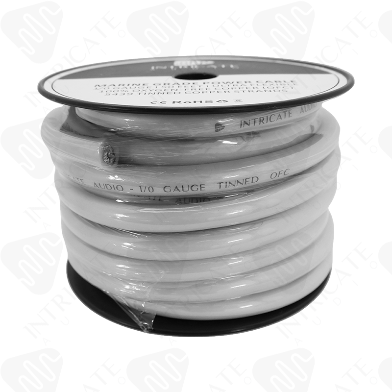 Intricate Audio 1/0 OFC Tinned Power Wire - 50 Feet (White)