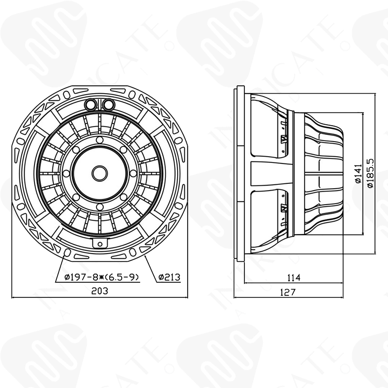 PLA x Intricate Audio 8" Speaker (High-Power)